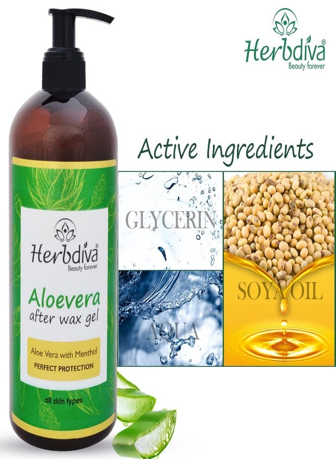 Herbdiva Aloe Vera After Wax Gel 500ml | Perfect Protection|Aloe Vera With Menthol | All Skin Types Pack Of 2 - Image 4