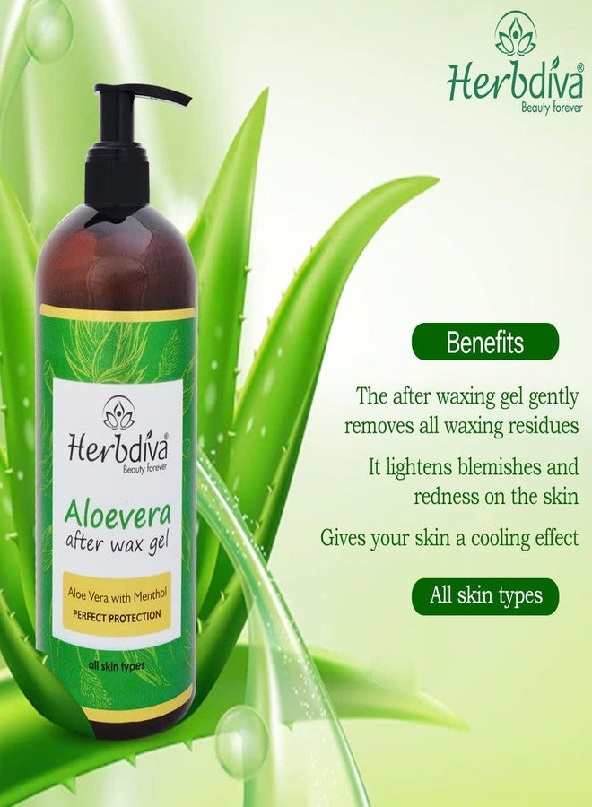 Herbdiva Aloe Vera After Wax Gel 500ml | Perfect Protection|Aloe Vera With Menthol | All Skin Types Pack Of 2 - Image 2