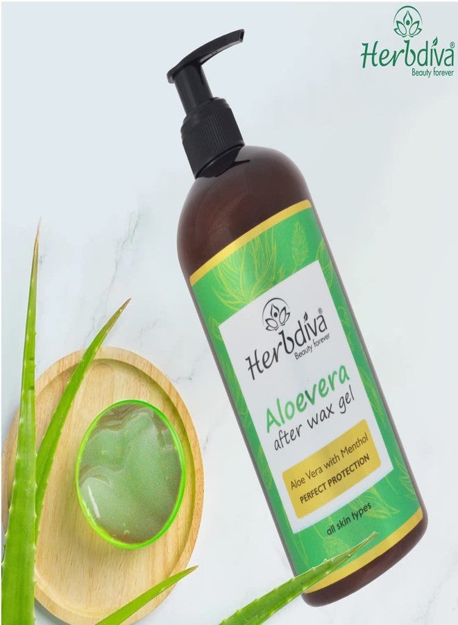 Herbdiva Aloe Vera After Wax Gel 500ml | Perfect Protection|Aloe Vera With Menthol | All Skin Types Pack Of 2 - Image 3
