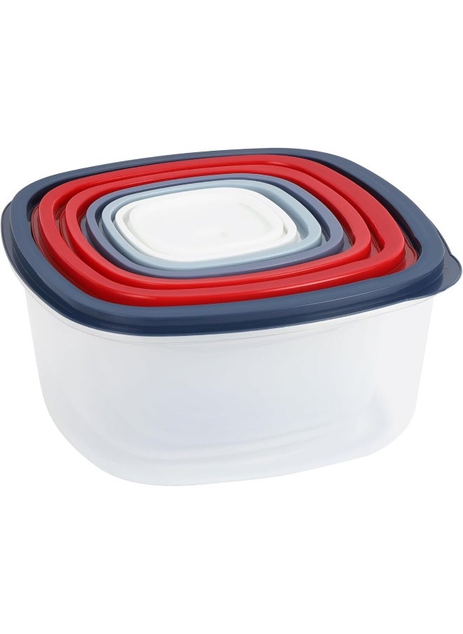 DELCASA Delcasa DC3047 Plastic Square Food Storage Container 7-Pieces Set  - Image 4