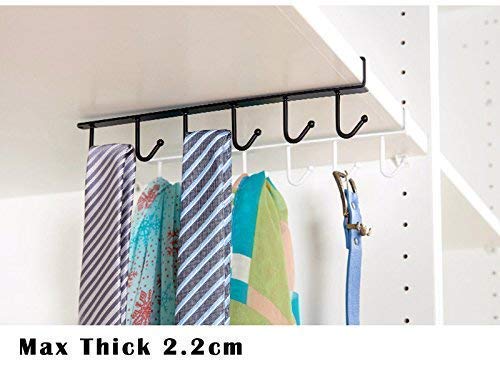 PRAMUKH STORE Metal Multifunction Under Shelf Coffee Mug Cup Holder Rack Organizer Stand for Kitchen Counter Cabinet Table with 6 Hooks - Image 5