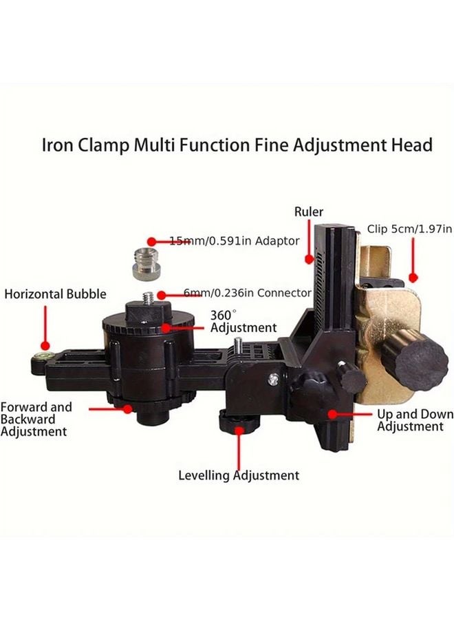 Black L Shaped Magnetic Turning Base Adjustable Bracket Leveling Tool - Image 4