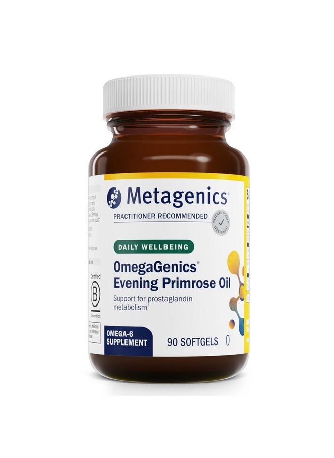 Metagenics Metagenics OmegaGenics Evening Primrose Oil - Supports Prostaglandin Metabolism & Cellular Health* - Gamma-Linolenic Acid (GLA) Supplement - Non-GMO & Gluten-Free - 90 Softgels  - Image 1