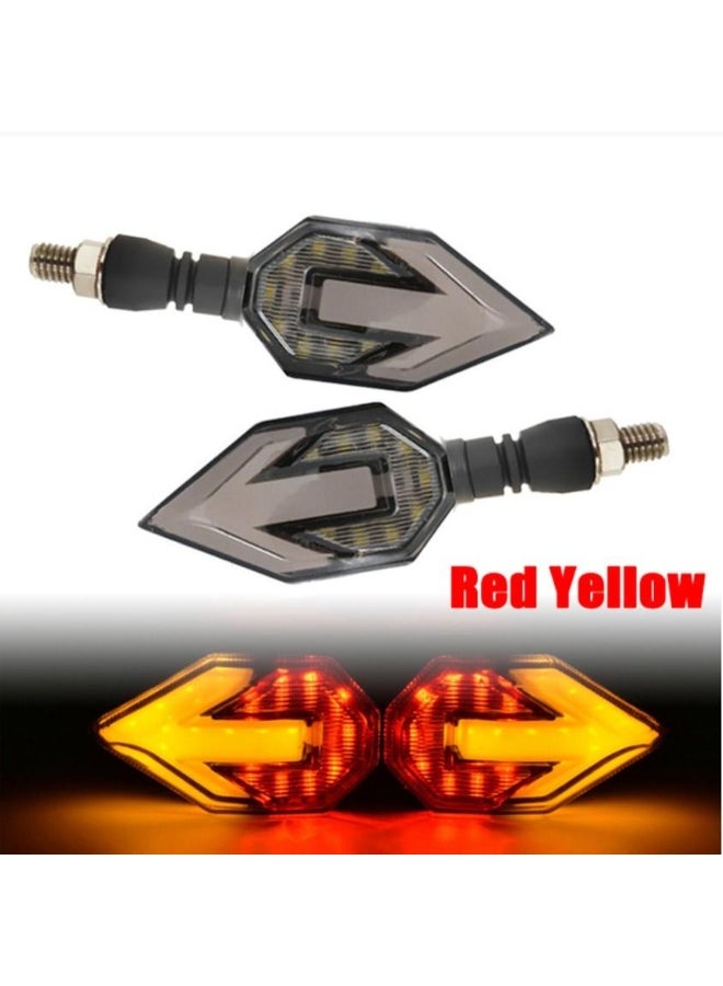 Generic 2023 2Pcs Motorcycle LED Turn Signal Lamp Sequential Yellow Shock Resistant Low Energy Consumption Flowing LED Indicator Lights 