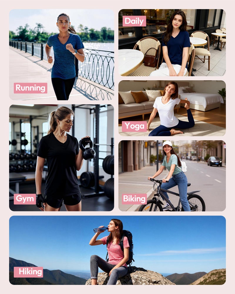 CE' CERDR 5/7 Pack Workout Shirts for Women, Moisture Wicking Quick Dry Active Athletic Women's Gym Performance T Shirts - Image 5