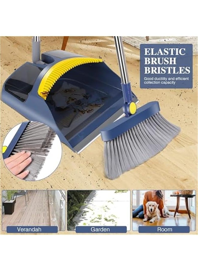 TRASSLE Room and Dustpan Set for Home, Dustpan and Brush Set with 48 inch Long Handle for Home Kitchen Room Office Lobby Floor Use Upright Stand Up Broom and Dustpan Set for Home  - Image 5