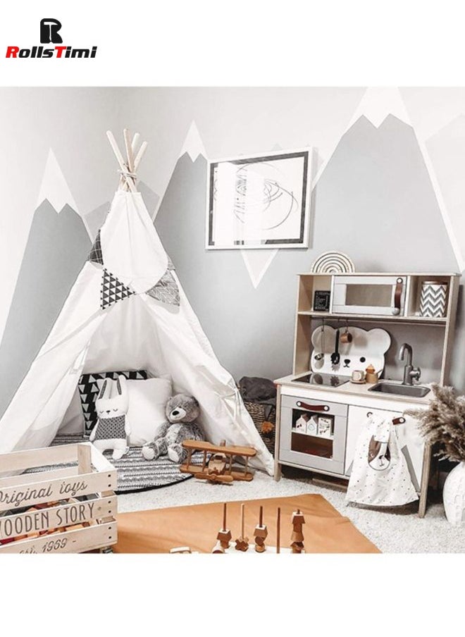 RollsTimi  Cotton Canvas Teepee Kid's Play Tent,White  - Image 5