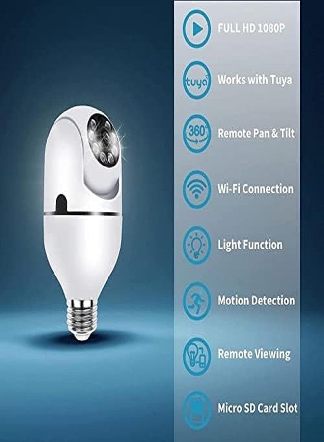MAYUMI Light Bulb Outdoor WiFi Home Secure Alarm Two Way Audio | 360° Motion Sensor Wireless Security Camera - Image 3