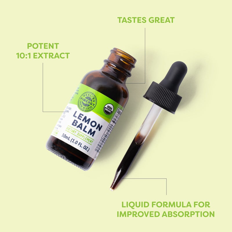 Vimergy USDA Organic Lemon Balm Extract, 115 Servings – Supports Calm and Relaxed Feeling– Relief from Occasional Nervous Tension – Alcohol-Free – Gluten Free, Non-GMO, Kosher, Vegan & Paleo (115 ml) - Image 3