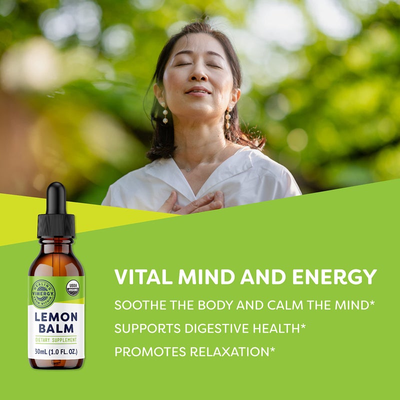 Vimergy USDA Organic Lemon Balm Extract, 115 Servings – Supports Calm and Relaxed Feeling– Relief from Occasional Nervous Tension – Alcohol-Free – Gluten Free, Non-GMO, Kosher, Vegan & Paleo (115 ml) - Image 2