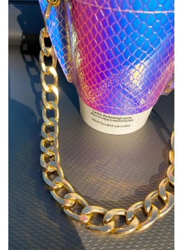 Bahels Women's Hologram Chain Coffee Cup Sleeve Leather Cup Holder  - Image 2