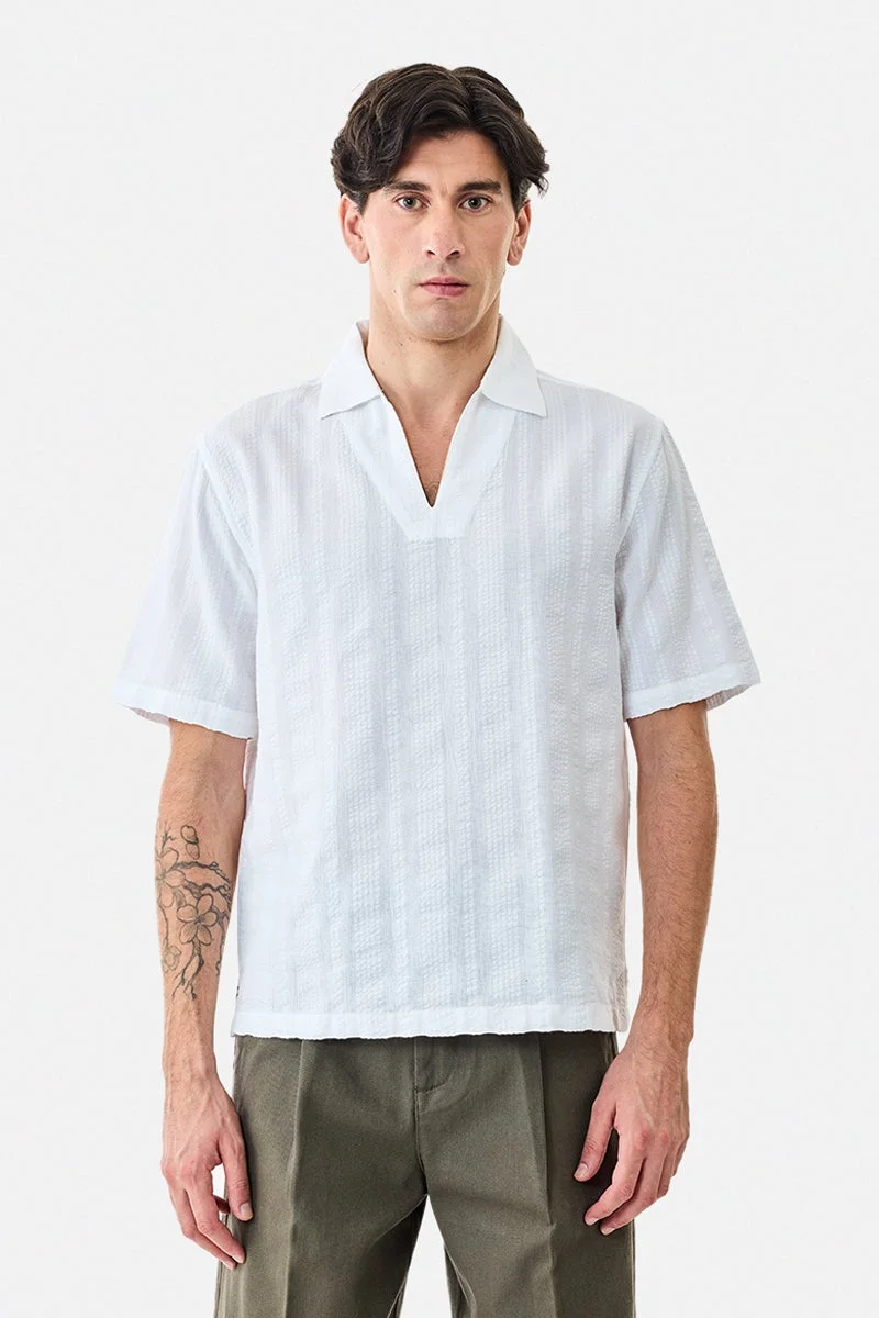 SNITCH Box Fit V Neck Popover Shirt