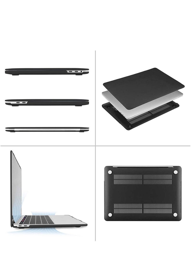 جراب MacBook Air 13.6 بوصة 2022 2023 Release A2681 M2 رقاقة مع شاشة Retina سائلة وحافظة صلبة بلاستيكية مزودة بمعرف اللمس وغطاء لوحة مفاتيح أسود - Image 5