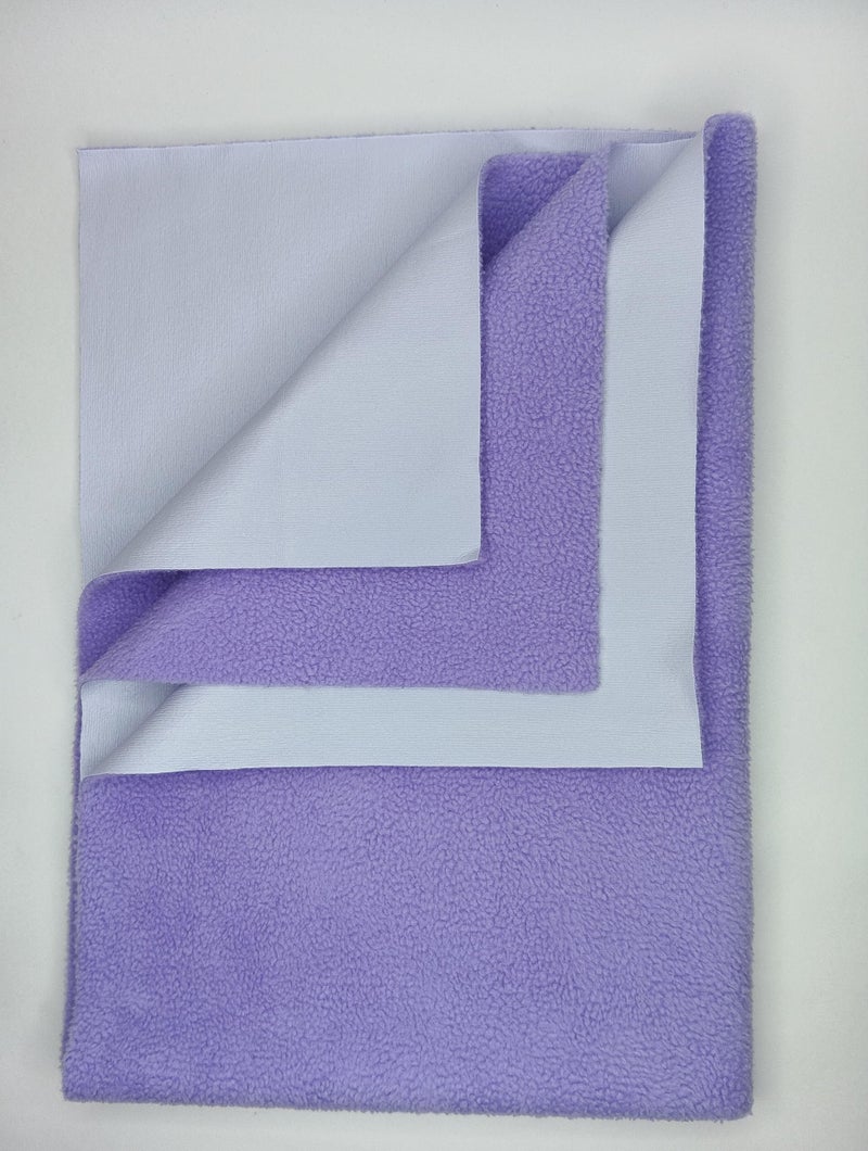 Waterproof Baby Bed Protector | Extra Absorbent, Quick Dry, Anti-Piling Fleece Dry Sheet | Lightweight, Extremely Soft, Breathable Material (Lilac, Medium (70cm X 100cm)) 