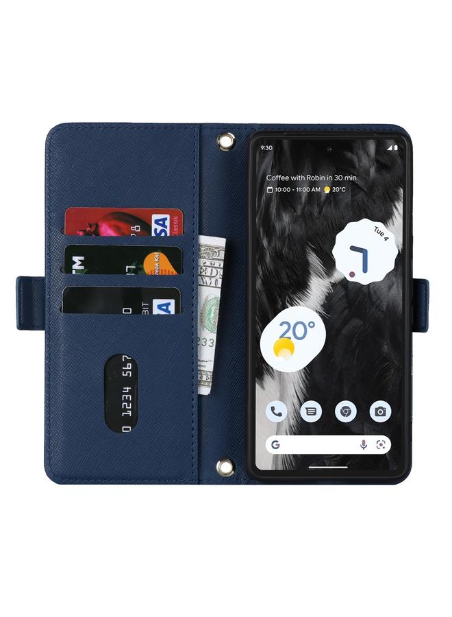 erorex Case For Google Pixel 9a Cross Texture Crossbody Lanyard Leather Phone Case - Image 3