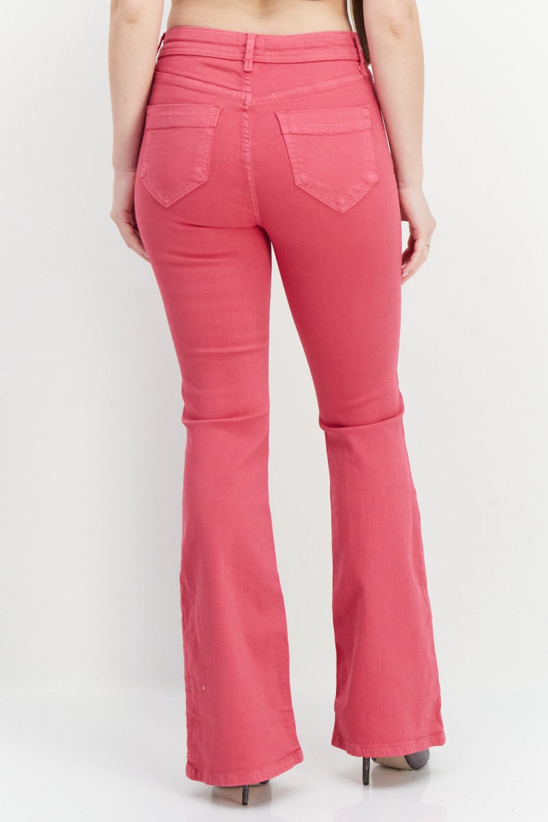 RIVER ISLAND Women Regular Fit Wide Leg Washed Stretchable Jean, Pink - Image 3