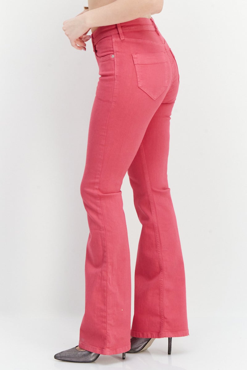 RIVER ISLAND Women Regular Fit Wide Leg Washed Stretchable Jean, Pink - Image 2