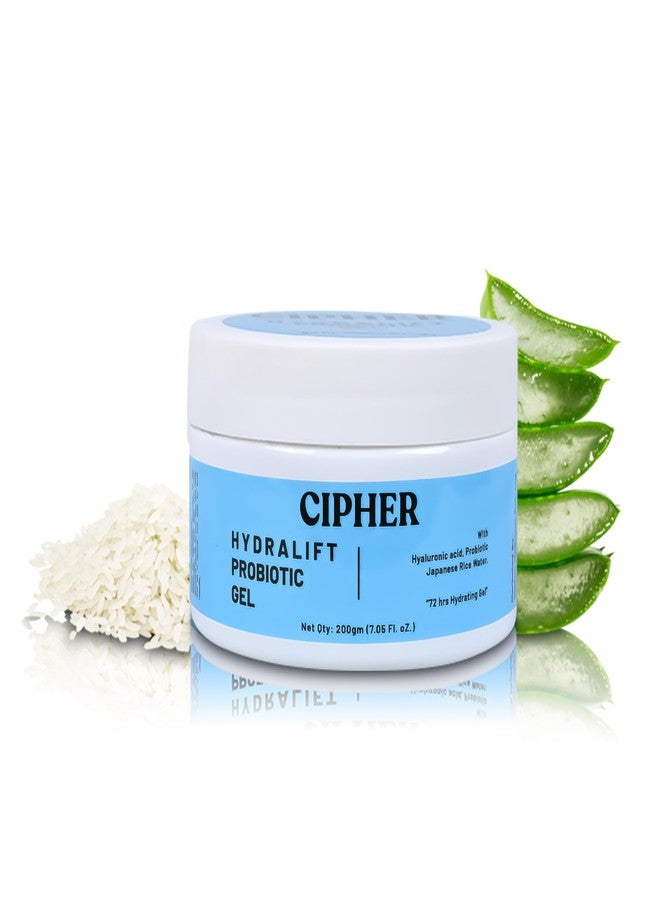 CIPHER Hydalift Pobiotic GeL | Hydra Boost Face Gel | 24 Hours Long Lasting Hydration | Oil Free Non Sticky Light Fast Absorbing | All Skin Types | For Men & Women - 200ml - Image 1