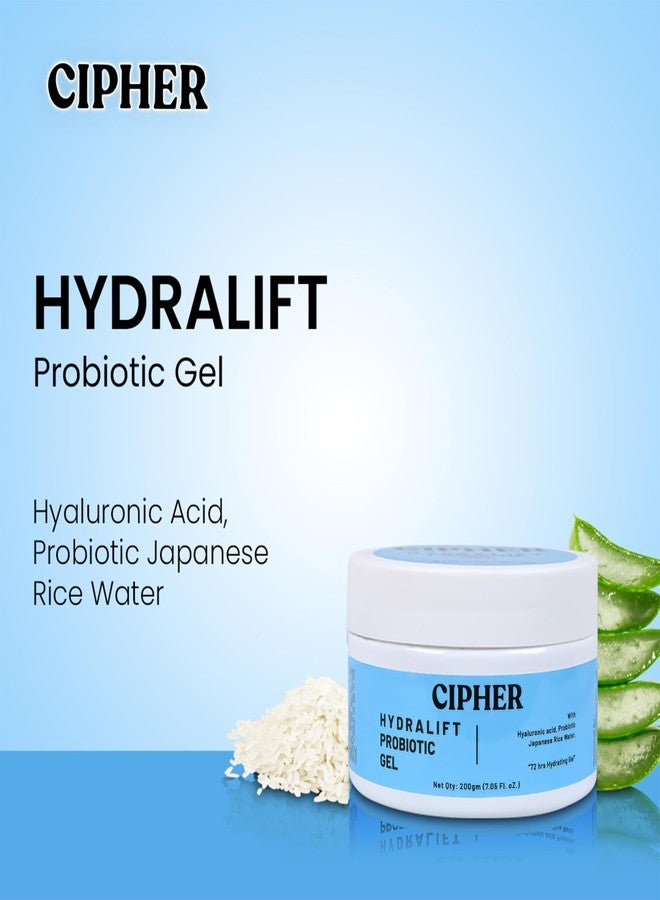 CIPHER Hydalift Pobiotic GeL | Hydra Boost Face Gel | 24 Hours Long Lasting Hydration | Oil Free Non Sticky Light Fast Absorbing | All Skin Types | For Men & Women - 200ml - Image 5
