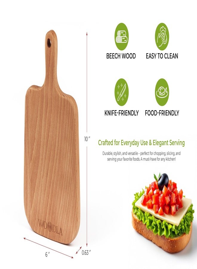 Woodla Mini Wooden Cutting Board 10 x 6 Inch Charcuterie Boards with Handle Decorative for Kitchen Wall Bar Hanging Cutting Board for Vegetables and Fruits - Image 3