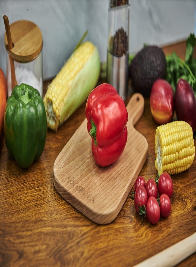Woodla Mini Wooden Cutting Board 10 x 6 Inch Charcuterie Boards with Handle Decorative for Kitchen Wall Bar Hanging Cutting Board for Vegetables and Fruits - Image 2
