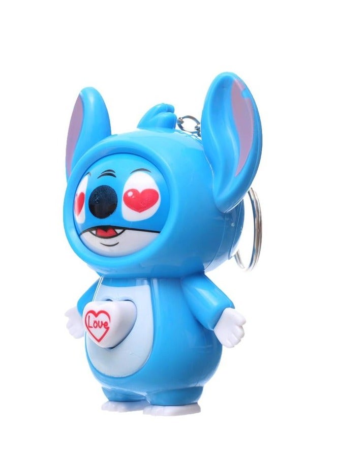 سلسلة مفاتيح ستيتش كومفورت (زرقاء) - سلسلة مفاتيح قابلة للتغيير بتصميم قلب ناعم، مصنوعة من البلاستيك المتين، هدية للأصدقاء وجميع الأعمار، هدايا جميلة