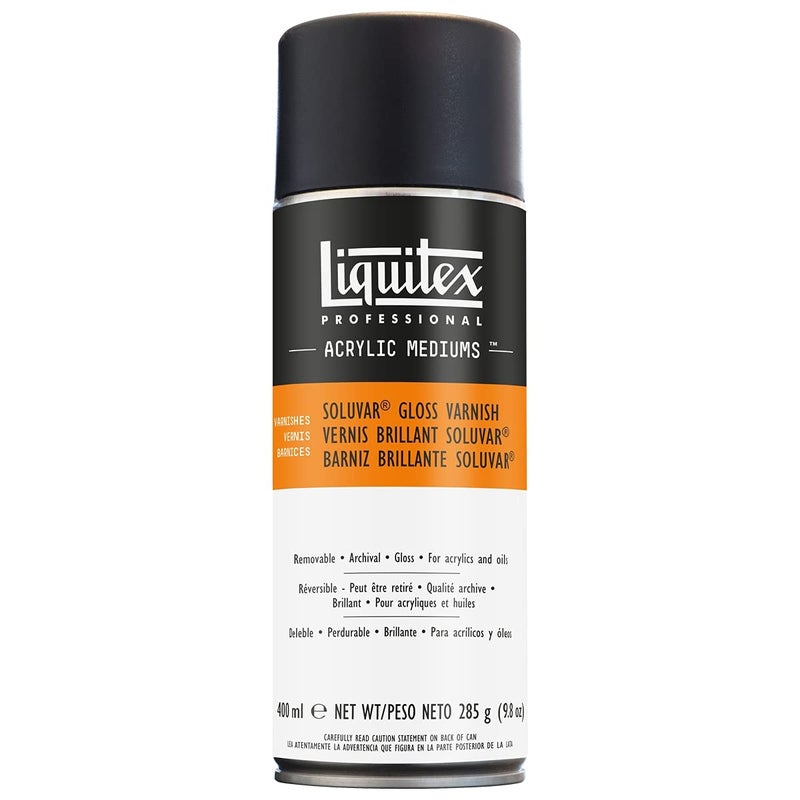 Liquitex 6025 Professional Soluvar Gloss Varnish, Aerosol Spray 400 ml