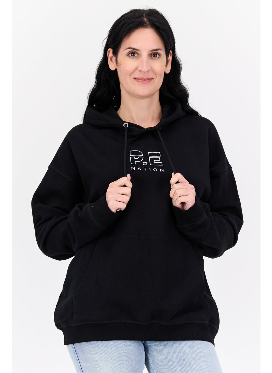 Women Brand Logo Long Sleeves Hooded Sweatshirt, Black - pzsku/Z3BC992F277754DA75104Z/45/_/1737728290/83a8b5fc-3aef-42c9-9236-ff1b380c14e5