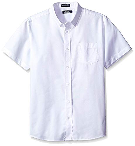 IZOD mens Short Sleeve Button-down Oxford button down shirts, White, 34-35 US - Image 2