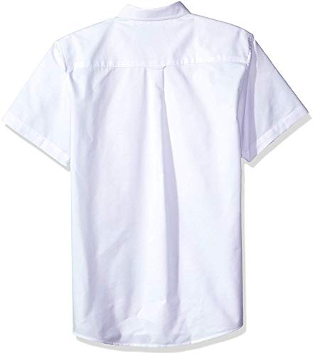 IZOD mens Short Sleeve Button-down Oxford button down shirts, White, 34-35 US - Image 3