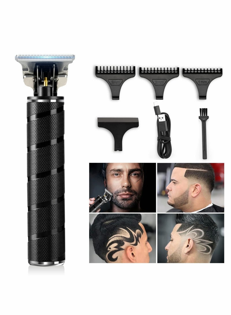 SYOSI Beard Trimmer for Men, Trimmer for Men Professional Zero Gapped Trimmer Cordless Edgers Clippers Grooming Kit with Guide Combs Gifts for Men (Black) - Image 1