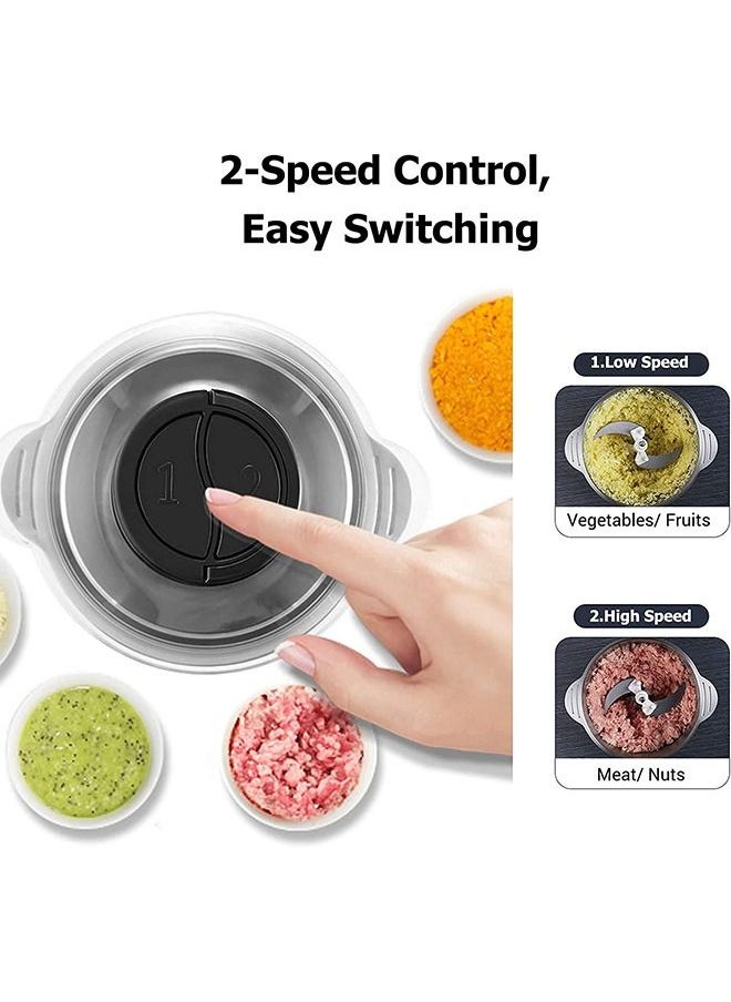 Arabest Multifunctional Stainless Steel Meat Grinder, 2L Electric Meat Grinder and Food Processor, Heavy Duty Food Chopper Processor Kitchen Mincers Food Grinder for Meat, Vegetables, Fruits (Silver)  - Image 3