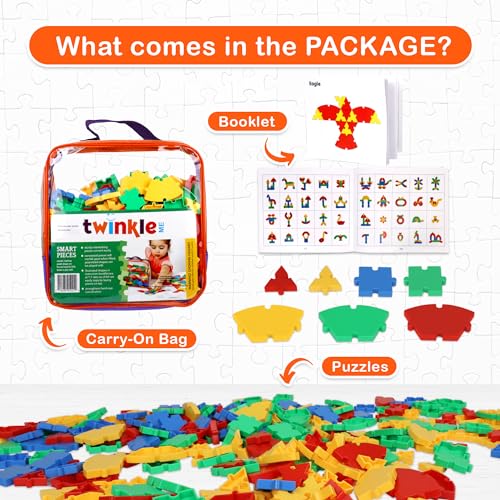 Twinkle Me Interlocking Puzzle Toy Big Pieces Great for Occupational Therapy and Fine Motor Skill Development Build STEM Skills at Home Car Road Trip Pocket Game Ages 3 and up Toddler Fun - Image 5