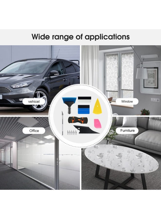 YXGOOD 8 Pcs Car Window Tint Application Kit Vehicle Glass Protective Film Installing Tool Car Window Film Squeegee Automotive Film Scrapers Window Tint Tools - Image 2