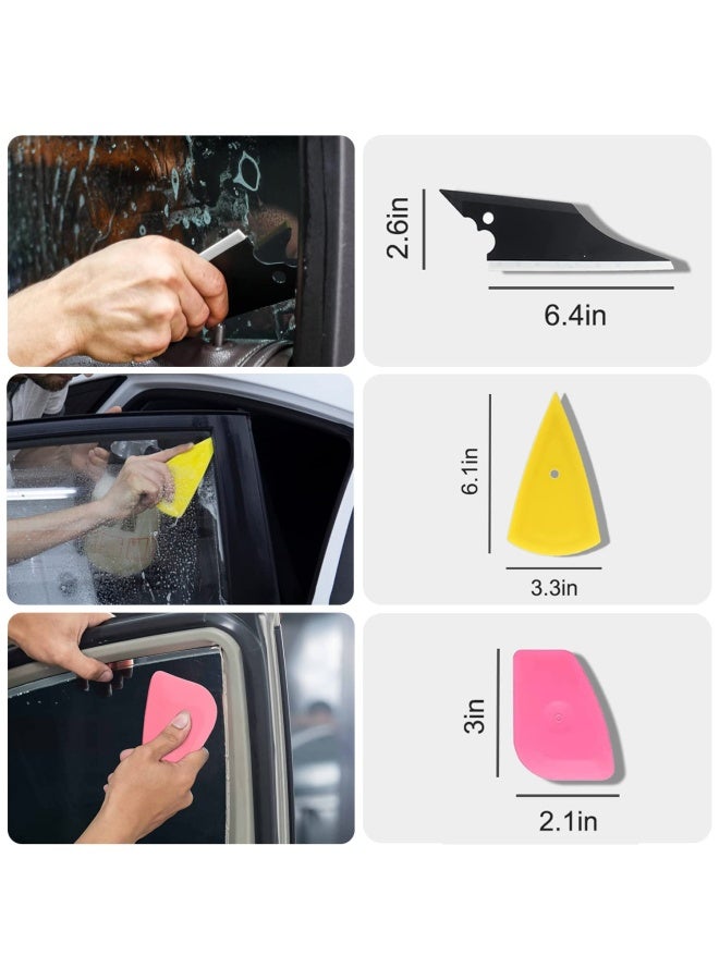 YXGOOD 8 Pcs Car Window Tint Application Kit Vehicle Glass Protective Film Installing Tool Car Window Film Squeegee Automotive Film Scrapers Window Tint Tools - Image 4