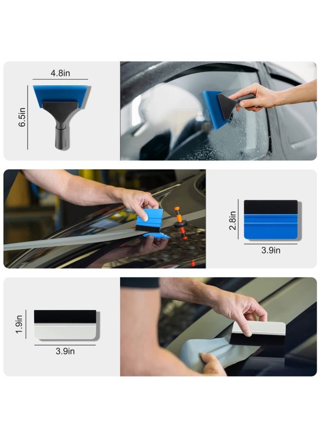 YXGOOD 8 Pcs Car Window Tint Application Kit Vehicle Glass Protective Film Installing Tool Car Window Film Squeegee Automotive Film Scrapers Window Tint Tools - Image 3