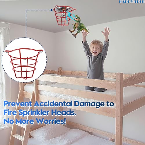 Happy Tree (10 Pack) Red Fire Sprinkler Head Guard Cover Cage for Both 1/2" & 3/4" Fire Head for Protecting Flush Mount & Side Wall & Pendent Head Semi - Recessed fire Sprinkler Covers - Image 3