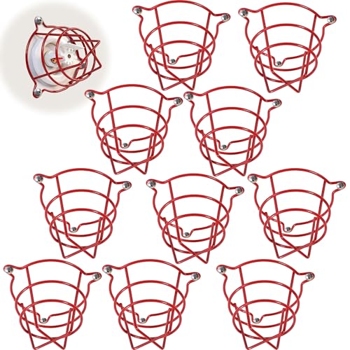 Happy Tree (10 Pack) Red Fire Sprinkler Head Guard Cover Cage for Both 1/2" & 3/4" Fire Head for Protecting Flush Mount & Side Wall & Pendent Head Semi - Recessed fire Sprinkler Covers - Image 1