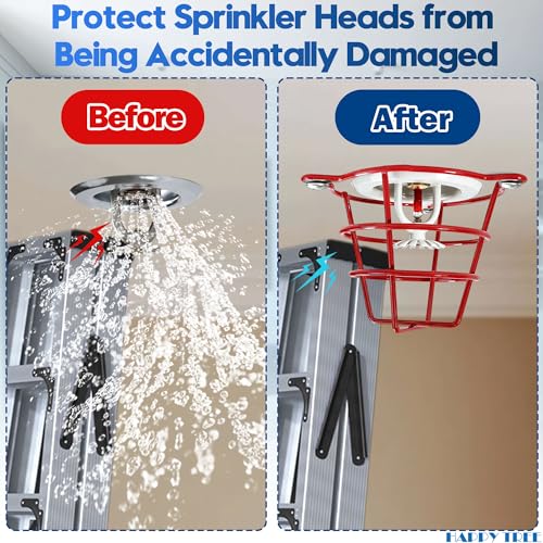 Happy Tree (10 Pack) Red Fire Sprinkler Head Guard Cover Cage for Both 1/2" & 3/4" Fire Head for Protecting Flush Mount & Side Wall & Pendent Head Semi - Recessed fire Sprinkler Covers - Image 5