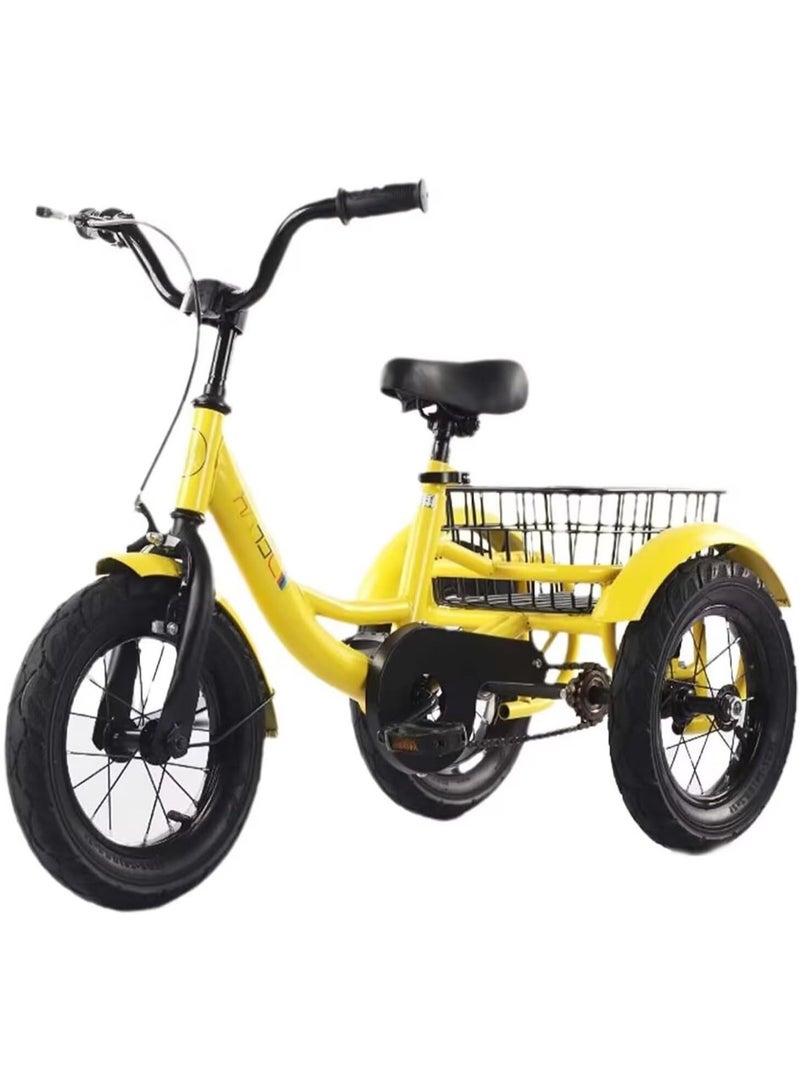 Bosheng Tricycle With Basket 12 Inch Yellow MN011 - Image 1