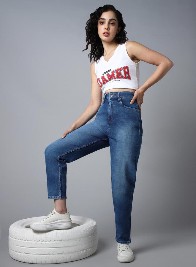 هاي ستار جينز بخصر مرتفع وغسيل داكن من ستايلي - Image 5