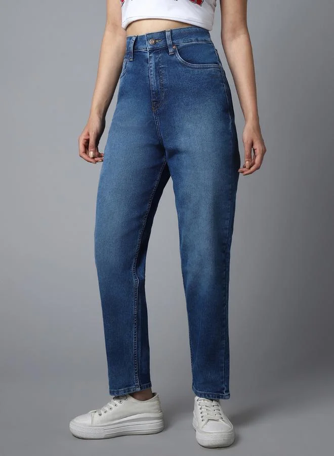 HIGH STAR High Rise Dark Wash Jeans by Styli