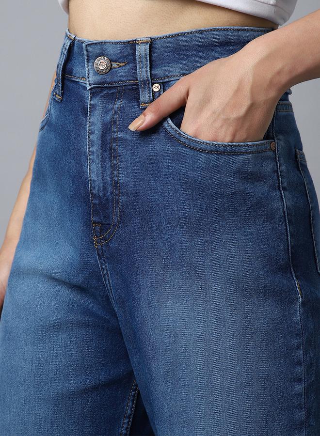 هاي ستار جينز بخصر مرتفع وغسيل داكن من ستايلي - Image 4