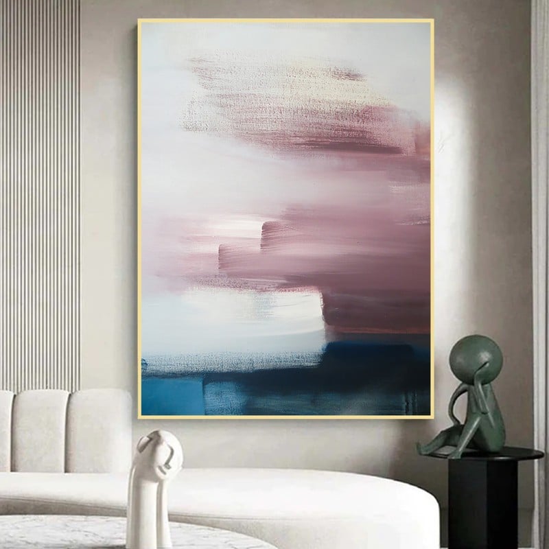 ماركتنا لوحة قماشية بتصميم الفن التشكيلي مع برواز مجوف مقاس (60×90) قطعة واحدة - Image 1