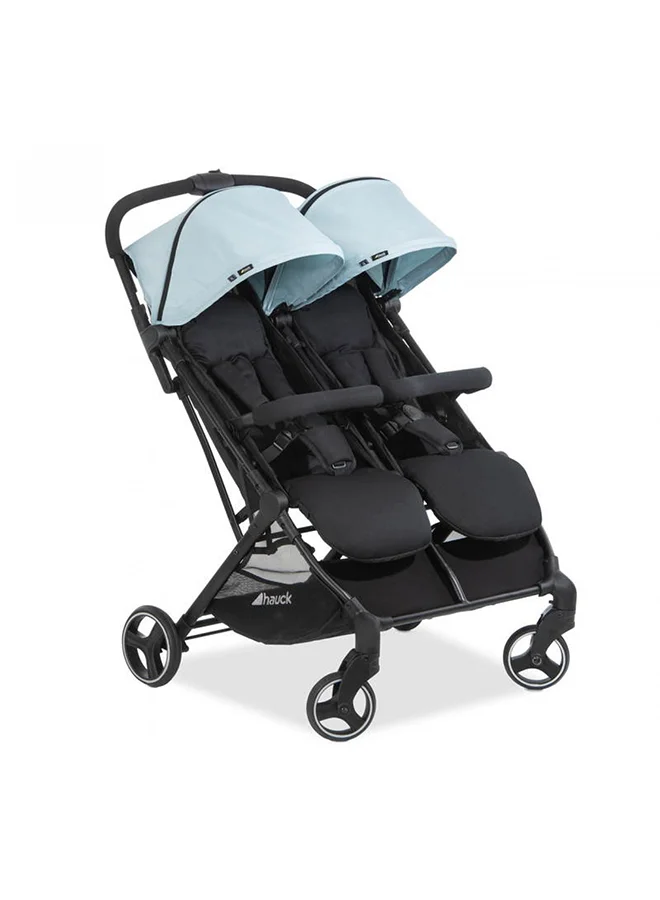 hauck Sun Canopy For Double Pushchair Swift X Duo, Upf 50 +, 3 Zones With Ventilation Outlets, Individual Summer Look, Easy To Install - Blue