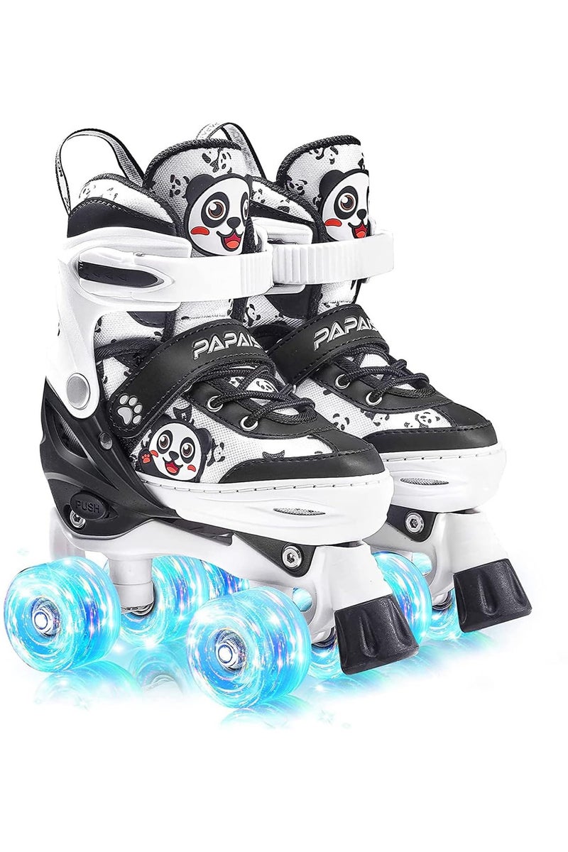 MONOGUE Panda Design Double Row Skating Shoes with Lighting Wheel for Beginners and Safety - Image 1