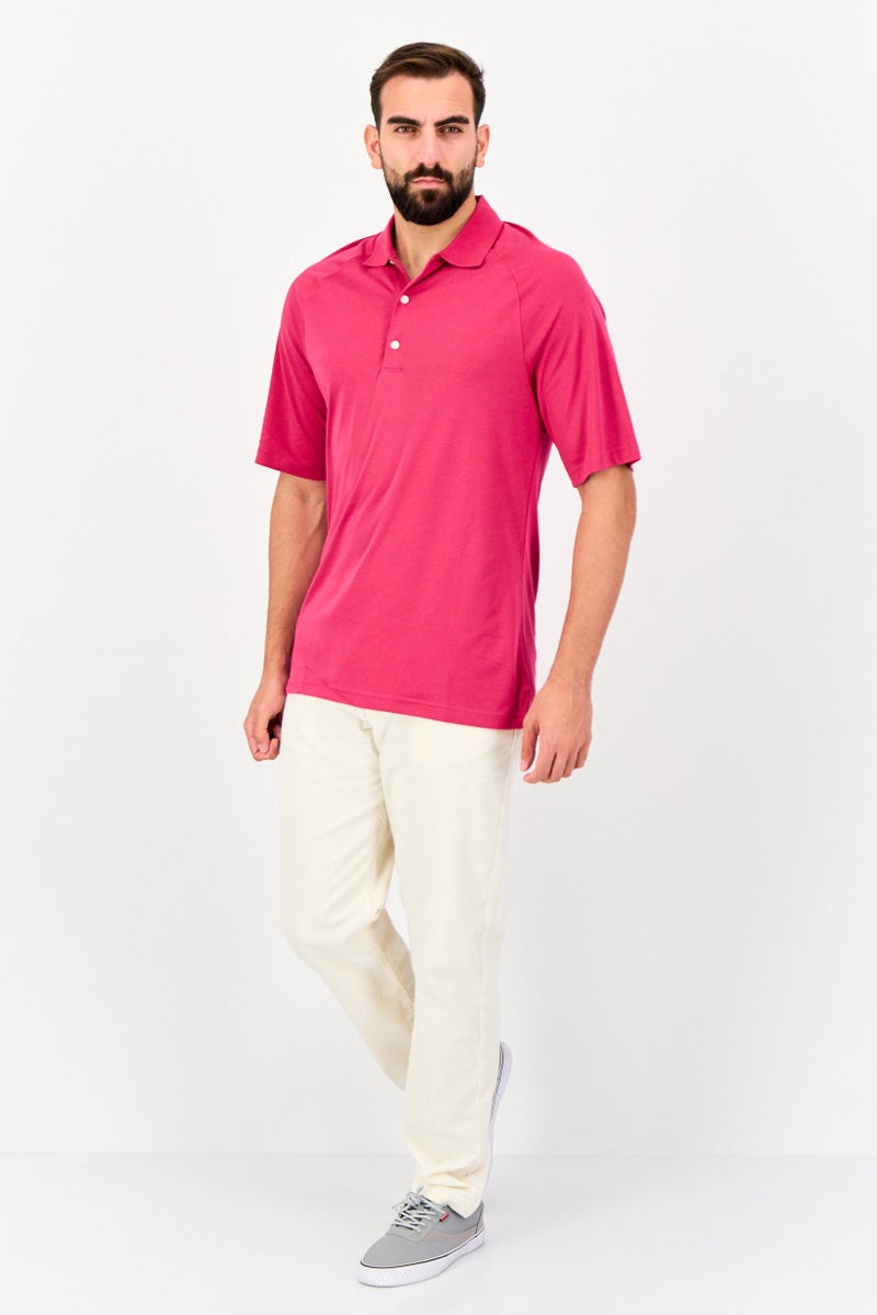 Greg Norman Men Sportswear Fit Short Sleeve Outdoor Polo Shirt, Pink - Image 4