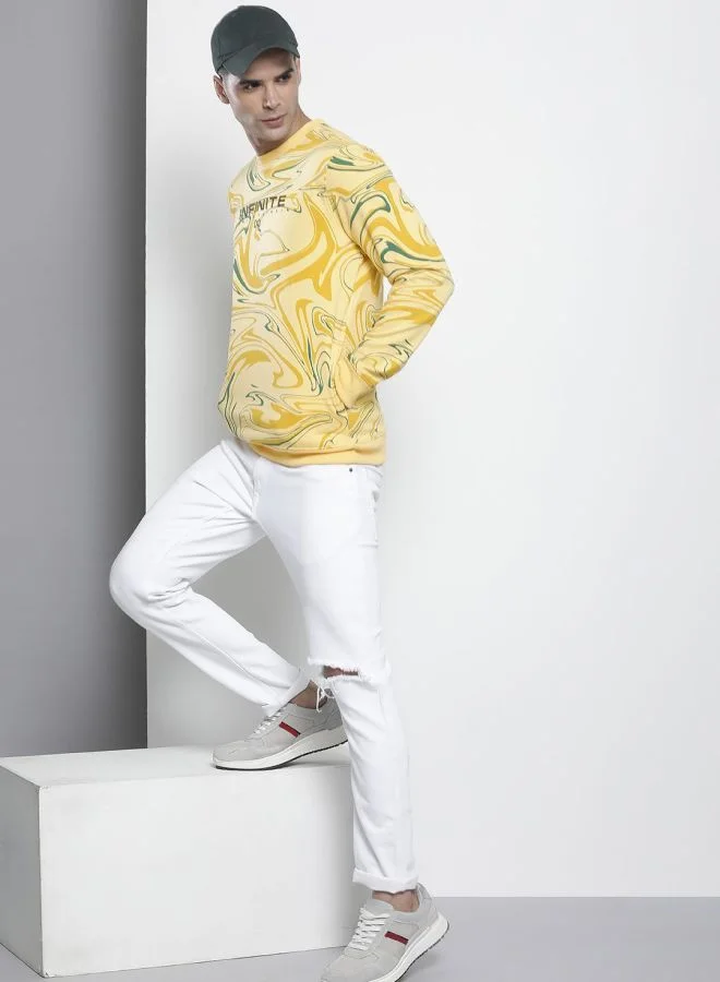 The Indian Garage Co  The Indian Garage Co Men Regular Fit Abstract Crew Neck Full Sleeves Sweatshirt  | Best Price UAE