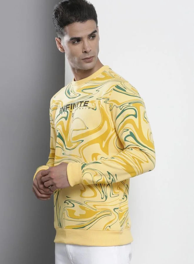 The Indian Garage Co  The Indian Garage Co Men Regular Fit Abstract Crew Neck Full Sleeves Sweatshirt  | Best Price UAE