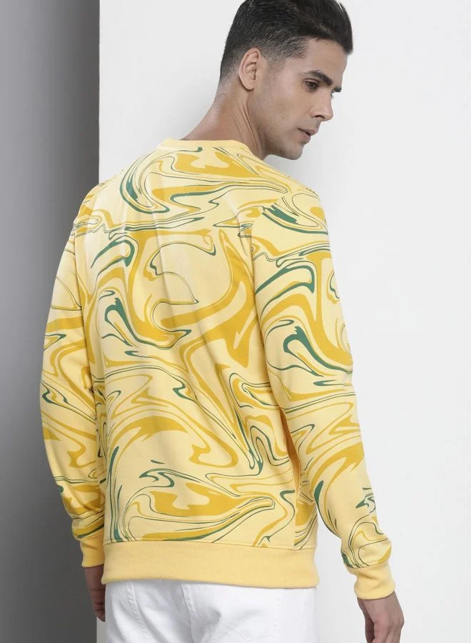 The Indian Garage Co  The Indian Garage Co Men Regular Fit Abstract Crew Neck Full Sleeves Sweatshirt  | Best Price UAE